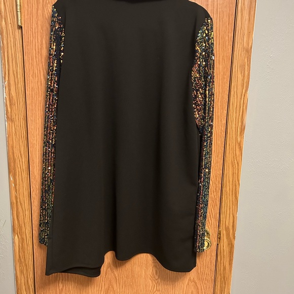 Zig Zag Stripe Blazer with Sequin Sleeves - Picture 4 of 4